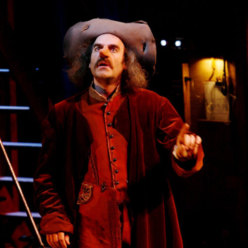 FRANCE - MAY 25:  Cyrano de Bergerac by Edmond Rostand's Comedie Francaise staged by Denis Podalydes - Costumes by Christian Lacroix, Eric Ruf scenery, Michel Vuillermoz (Cyrano) in Paris, France in May, 2006.  (Photo by Raphael GAILLARDE/Gamma-Rapho via Getty Images)